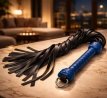 BDSM Flogger in Blue and Black Leather 2175ME BDSM Flogger in Blue and Black Leather