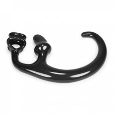 Black Alien Tail Butt Plug  136045DS Black Alien Tail Butt Plug With Built-In Cocksling Steel