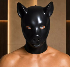 Black Latex BDSM Pig Mask