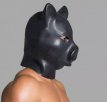 Black latex "Pig" head mask 1613ME Black latex "Pig" head mask