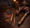Brown Leather Flogger with Wooden Handle 9945ME Brown Leather Flogger with Wooden Handle