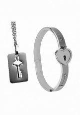Cuffed Locking Bracelet & Key Necklace