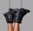 Deluxe Hanging Bondage Set 3054ME Leather Suspension Ankle Restraints - Deluxe Hanging Bondage Set