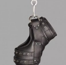 Leather Suspension Ankle Restraints - Deluxe Hanging Bondage Set