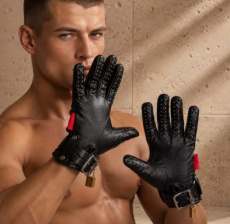 Gloves with Spikes and Padlock