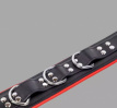 Leather Bondage Collar - Black & Red  1361ME Leather Bondage Collar - Black & Red