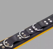 Leather Bondage Collar - Black & Yellow 1364ME Leather Bondage Collar - Black & Yellow