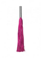 Leather Whip Metal Long - Pink
