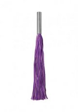 Leather Whip Metal Long - Purple