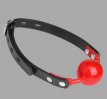 Lockable BDSM Gag 9382ME Red Silicone Ball Gag - Lockable BDSM Gag