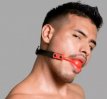 Lockable BDSM Gag 9382ME Red Silicone Ball Gag - Lockable BDSM Gag