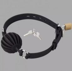 Lockable Silicone Ball Gag 10390ME Lockable Silicone Ball Gag