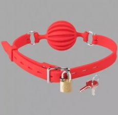 Lockable Silicone Ball Gag 10391ME Lockable Silicone Ball Gag