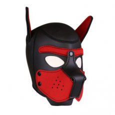 Neoprene Puppy Hood - Black and Red