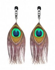 Nippel Clamps with peacock feather trim (pair)