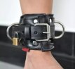 Padded Lockable Leather Ankle Cuffs 8673ME Padded Lockable Leather Ankle Cuffs