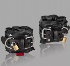 Padded Lockable Leather Ankle Cuffs 8673ME Padded Lockable Leather Ankle Cuffs
