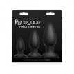 Renegade Triple Strike Butt Plug Kit Black 141291 Renegade Triple Strike Butt Plug Kit Black