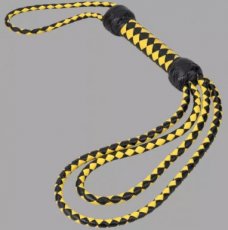 The Disciplinarian - Warning Yellow 9-Tail Leather Flogger