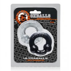 Ultraballs 2-Pack Cockring Black + Clear