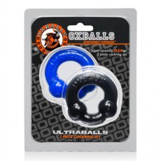 Ultraballs 2-Pack Cockring Black + Police Blue